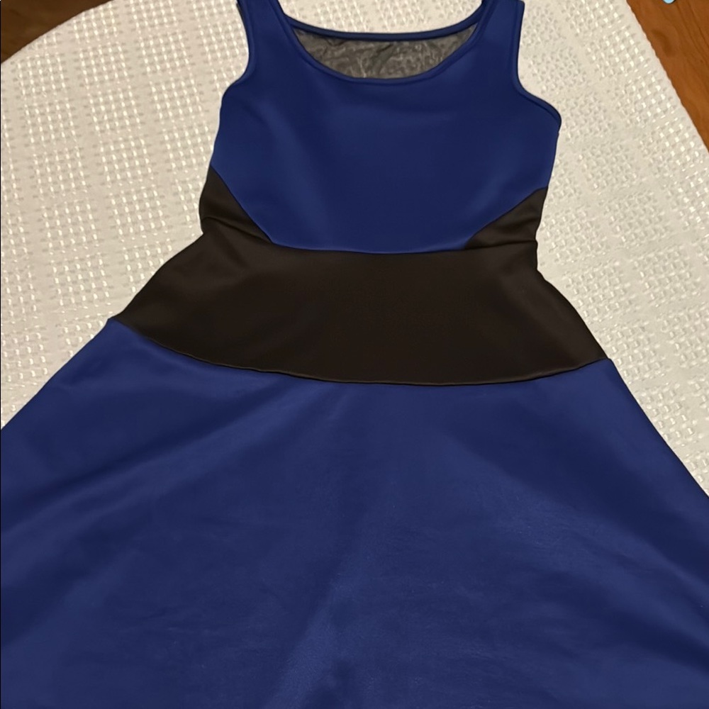 Elegant Blue and Black Women's Dress